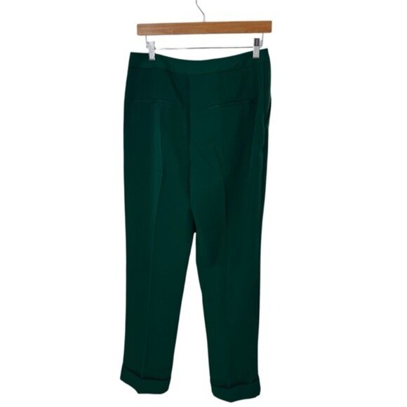 Tuckernuck NEW Green Pleated Duncan High Rise Straight Leg Trouser Pant Size 8 - Picture 6 of 9